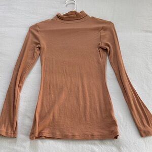 Women's Tan Long Sleeve Turtleneck